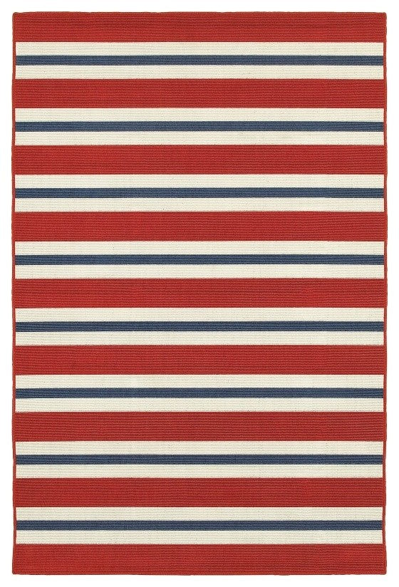 Oriental Weavers Meridian 5701R Stripe Area Rug, Red/Blue, 1'10"x2'10" Rectangle