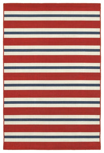 Oriental Weavers Meridian 5701R Stripe Area Rug, Red/Blue, 1'10"x2'10" Rectangle