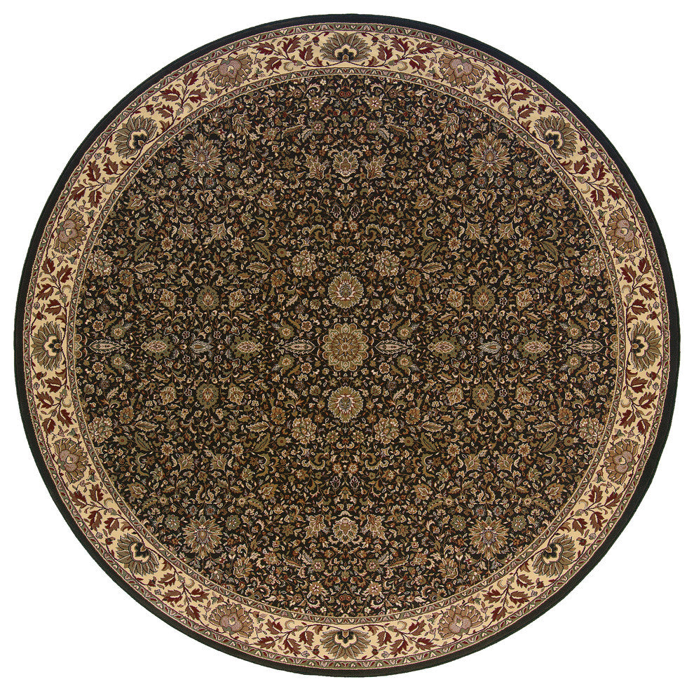 Oriental Weavers Ariana 172D2 Brown/Ivory Oriental Area Rug, 8' Round