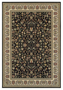 Oriental Weavers Kashan 108B1 Area Rug, Black/Ivory, 3'10"x5'5" Rectangle