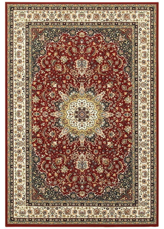 Oriental Weavers Kashan 119N1 Area Rug, Red/Ivory, 1'10"x3' Rectangle