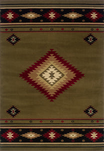 Oriental Weavers Hudson 087J1 Southwest/Lodge Area Rug, Green/Red, 10'x13'