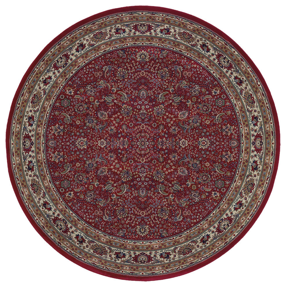 Oriental Weavers Ariana 113R3 Red/Ivory Oriental Area Rug, 6' Round