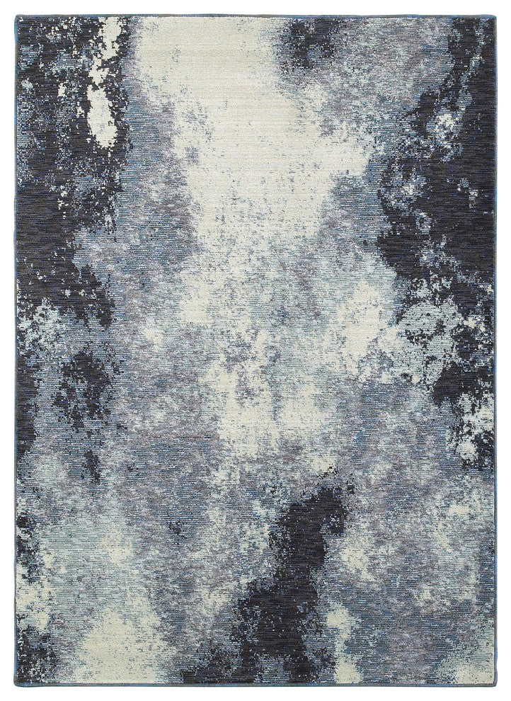 Oriental Weavers Evolution 8000B Abstract Area Rug, Navy/Ivory, 7'10"x10'10"