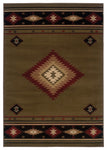 Oriental Weavers Hudson 087J1 Southwest/Lodge Area Rug, Green/Red, 1'10"x3'3"