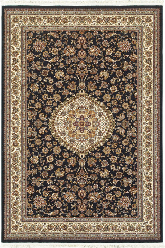 Oriental Weavers Masterpiece 033B2 Area Rug, Black/Ivory, 9'10"x12'10" Rectangle