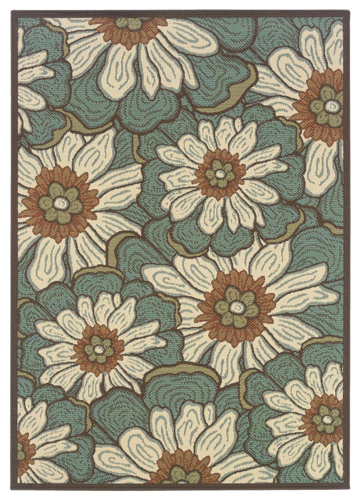 Oriental Weavers Montego 3444M Floral Area Rug, Blue/Brown, 8'6"x13'