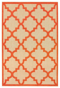 Oriental Weavers Cayman 660O9 Geometric Area Rug, Sand/Orange, 9'10"x12'10"