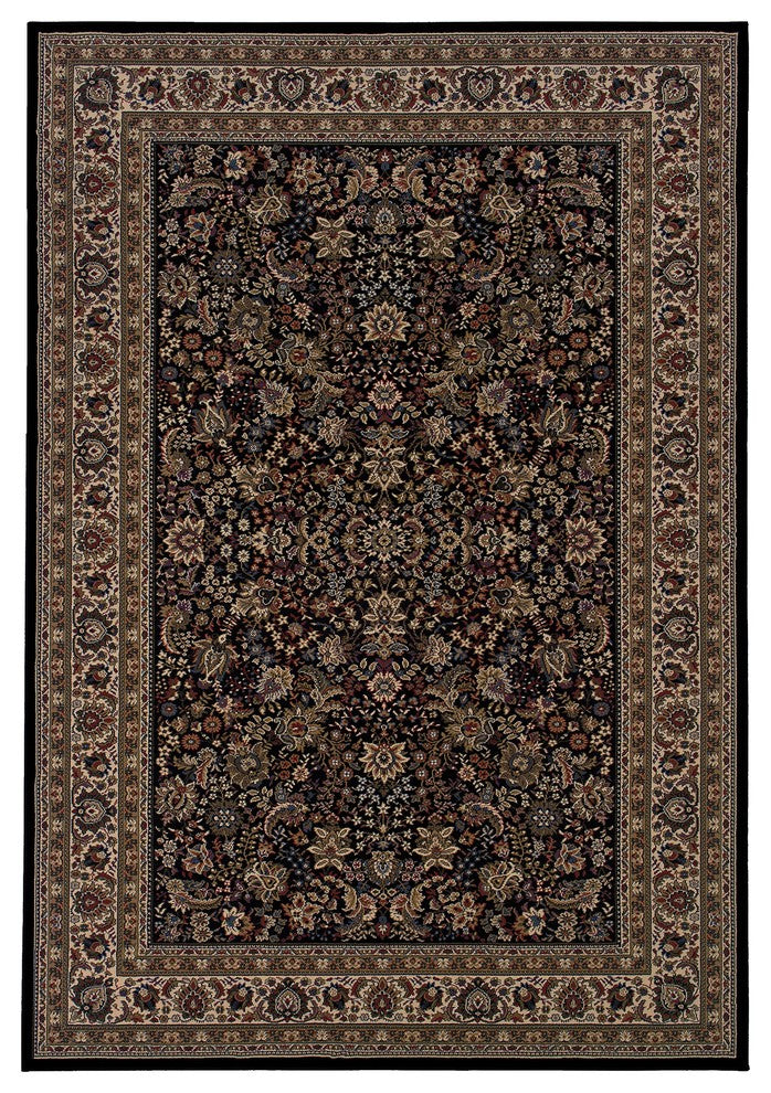 Oriental Weavers Ariana Black/Ivory Oriental 213K8 Area Rug, Rectangular 2'x3'