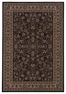 Oriental Weavers Ariana Black/Ivory Oriental 213K8 Area Rug, Rectangular 2'x3'