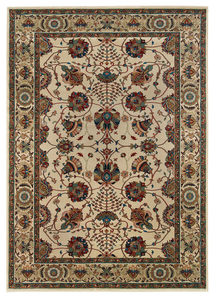 Oriental Weavers Ariana Ivory/Red Floral 431O3 Area Rug, Rectangular 10'x12'7"