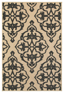 Oriental Weavers Cayman 001B9 Floral Area Rug, Sand/Charcoal, 9'10"x12'10"