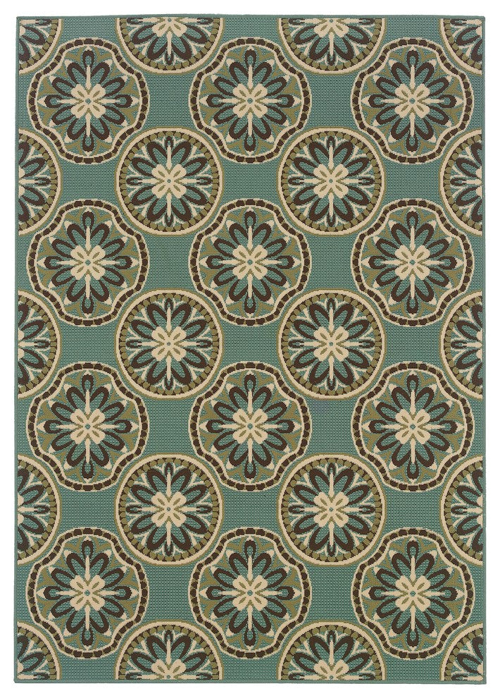 Oriental Weavers Montego Blue/Ivory Floral 8323L Area Rug, Runner 2'3"x7'6"