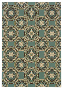 Oriental Weavers Montego Blue/Ivory Floral 8323L Area Rug, Runner 2'3"x7'6"