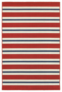 Oriental Weavers Meridian 5701R Stripe Area Rug, Red/Blue, 3'7"x5'6" Rectangle