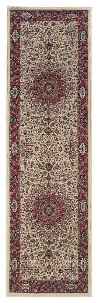 Oriental Weavers Ariana Ivory/Red Oriental 095J3 Area Rug, Runner 2'3"x7'9"