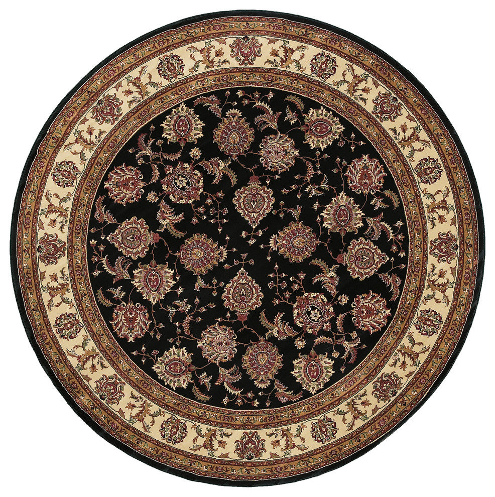 Oriental Weavers Ariana 117D3 Brown/Ivory Oriental Area Rug, 8' Round