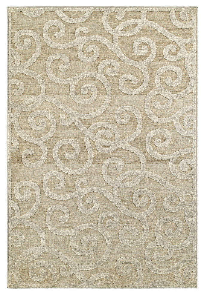 Oriental Weavers Kashan 119W1 Area Rug, Ivory/Beige, 9'10"x12'10" Rectangle