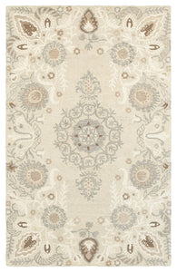 Oriental Weavers Craft Sand/Ash Floral 93000 Area Rug, 10'x13' Rectangle