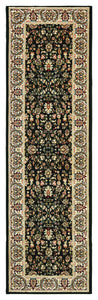 Oriental Weavers Kashan Black/Ivory Oriental 108B1 Area Rug, Runner 2'3"x7'6"