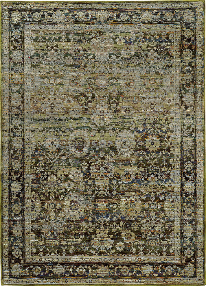 Oriental Weavers Andorra 7125C Oriental Area Rug, Green/Brown, 3'3"x5'2"