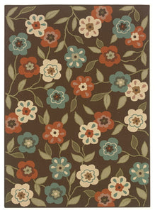 Oriental Weavers Montego 2267D Floral Area Rug, Brown/Ivory, 6'7"x9'6" Rectangle