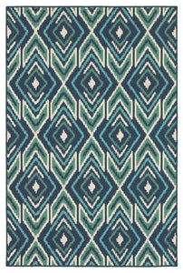 Oriental Weavers Meridian 2209B Geometric Area Rug, Navy/Green, 8'6"x13'