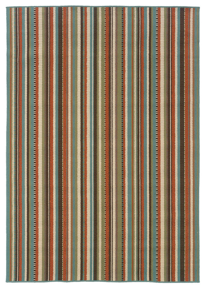 Oriental Weavers Montego 6996C Stripes Area Rug, Green/Blue, 8'6"x13' Rectangle