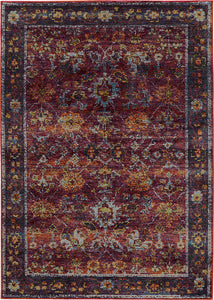 Oriental Weavers Andorra 7153A Oriental Area Rug, Red/Purple, 6'7"x9'6"