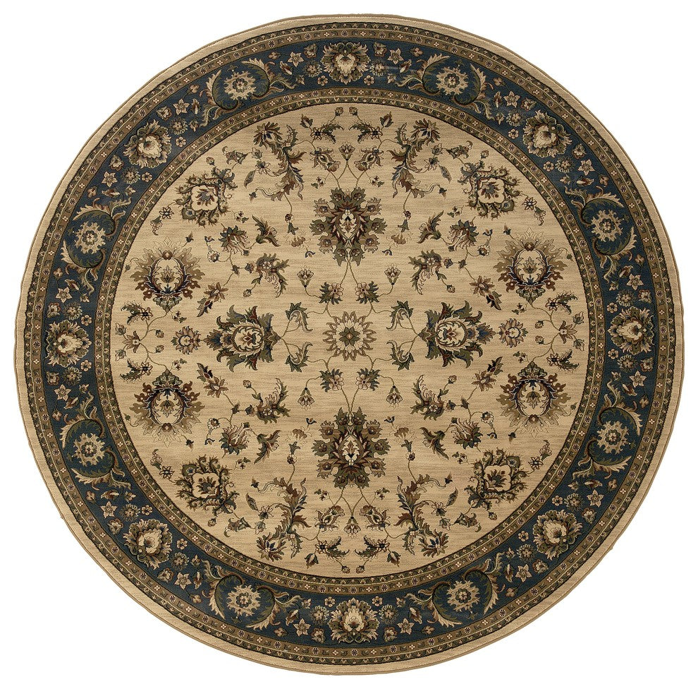 Oriental Weavers Ariana Ivory/Blue Oriental 311Z3 Area Rug, Square 8'x8'