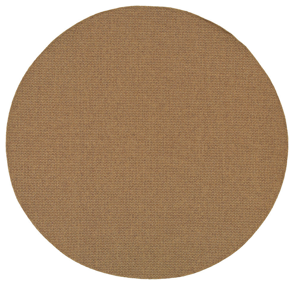 Oriental Weavers Karavia 2160N Tan Solid Area Rug, 7'10" Round