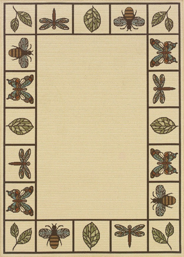 Oriental Weavers Montego 2266W Botanical Area Rug, Ivory/Brown, 2'3"x7'6" Runner