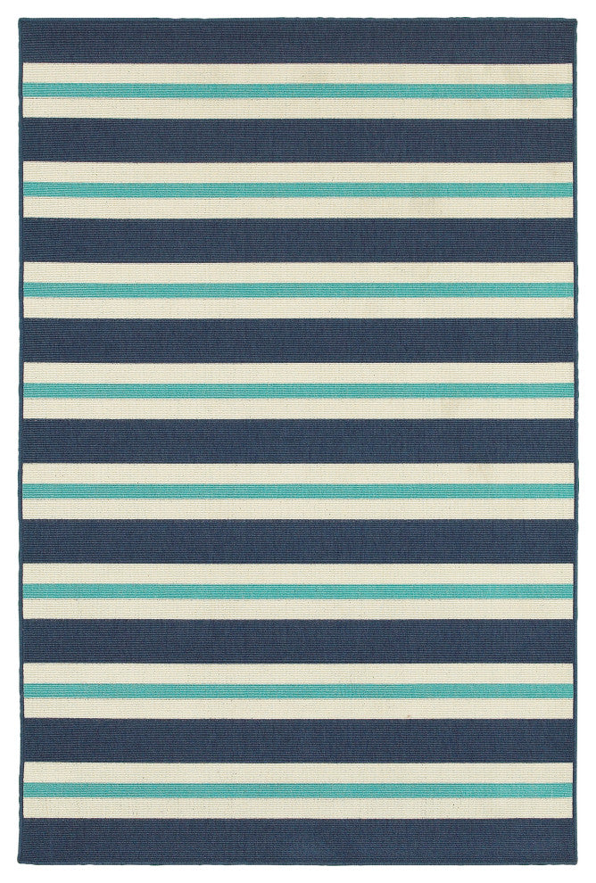 Oriental Weavers Meridian 5701B Stripe Area Rug, Blue/Ivory, 7'10"x10'10"