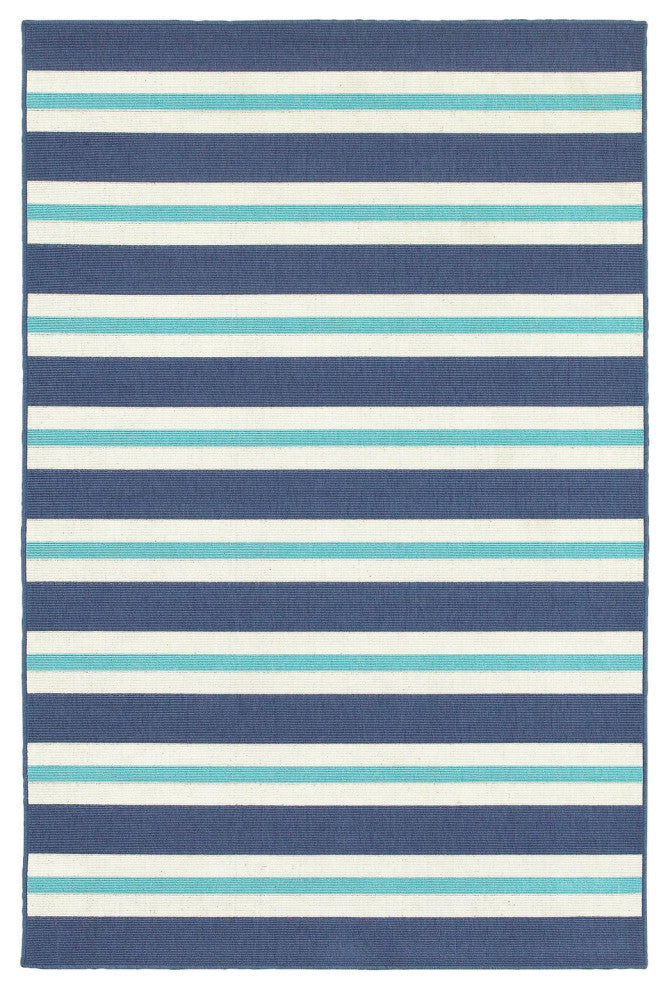 Oriental Weavers Meridian 5701B Stripe Area Rug, Blue/Ivory, 8'6"x13' Rectangle