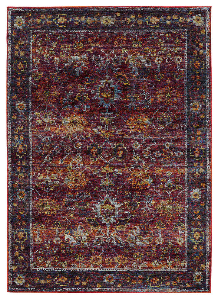 Oriental Weavers Andorra Red/Purple Oriental 7153A Area Rug, Runner 2'3"x8'