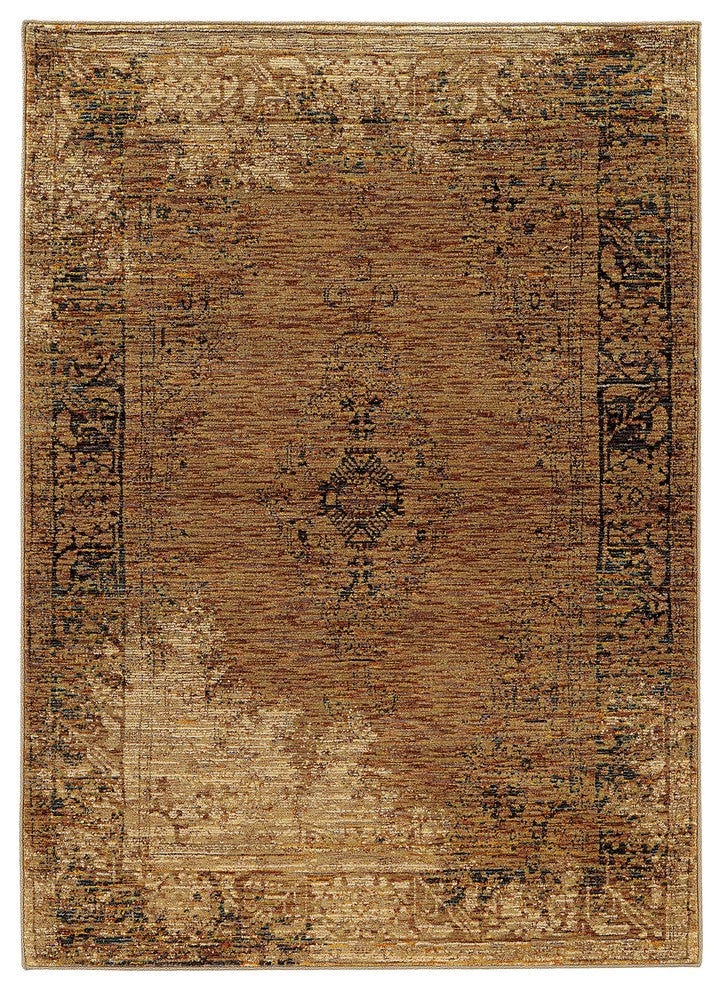 Oriental Weavers Andorra 6845D Oriental Area Rug, Gold/Brown, 8'6"x11'7"