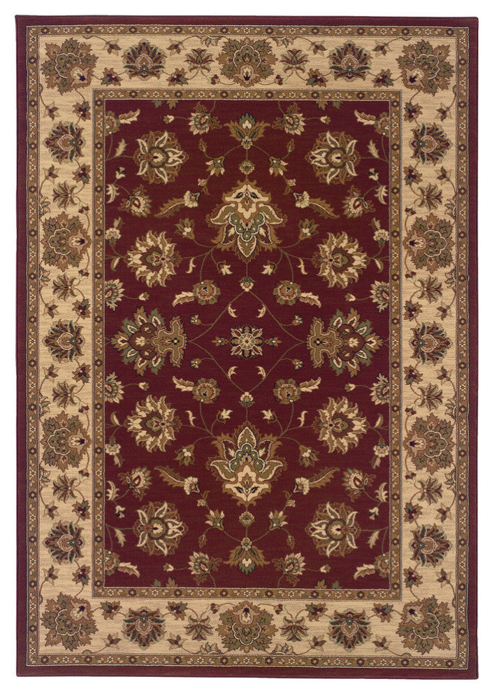 Oriental Weavers Ariana Red/Ivory Floral 623V3 Area Rug, Rectangular 4' x 5'9"