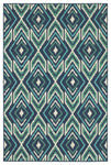 Oriental Weavers Meridian 2209B Geometric Area Rug, Navy/Green, 3'7"x5'6"