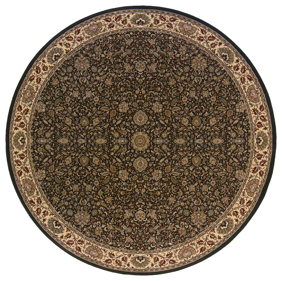 Oriental Weavers Ariana 172D2 Brown/Ivory Oriental Area Rug, 6' Round