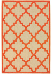 Oriental Weavers Cayman 660O9 Geometric Area Rug, Sand/Orange, 7'10"x10'10"