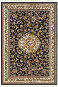 Oriental Weavers Masterpiece 033B2 Area Rug, Black/Ivory, 3'10"x5'5" Rectangle