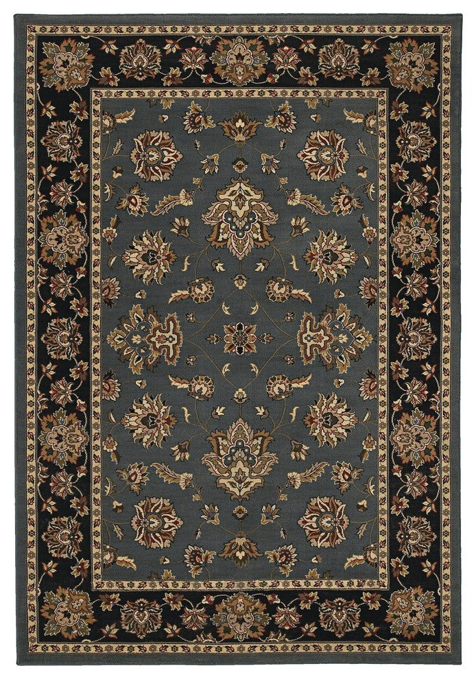 Oriental Weavers Ariana Blue/Black Floral 623H3 Area Rug, Rectangular 12'x15'