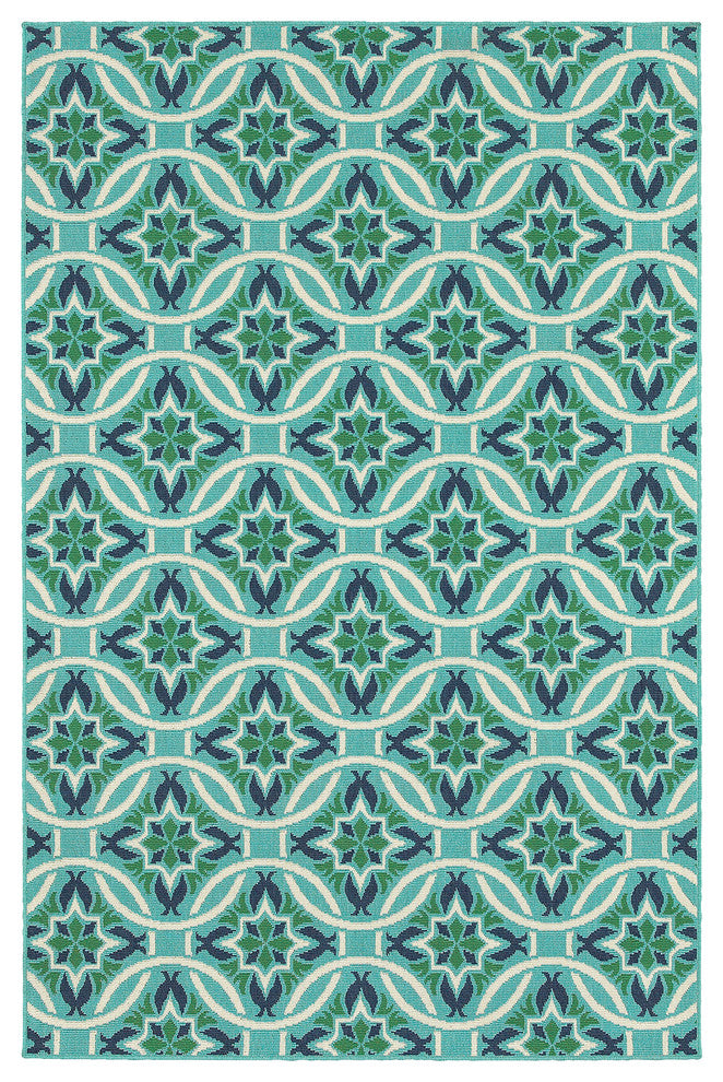 Oriental Weavers Meridian 5868L Floral Area Rug, Blue/Green, 5'3"x7'6" Rectangle