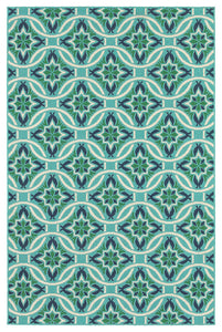 Oriental Weavers Meridian 5868L Floral Area Rug, Blue/Green, 5'3"x7'6" Rectangle