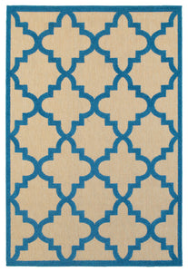 Oriental Weavers Cayman 660L9 Geometric Area Rug, Sand/Blue, 3'10"x5'5"