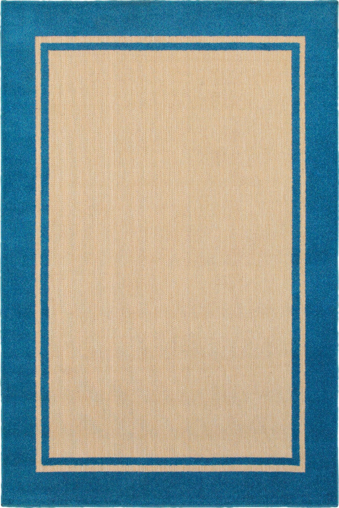 Oriental Weavers Cayman 5594B Border Area Rug, Sand/Blue, 9'10"x12'10"