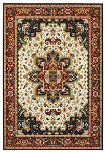 Oriental Weavers Kashan Red/Ivory Oriental 096W1 Area Rug, Runner 2'3"x7'6"