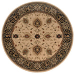 Oriental Weavers Hudson 1338C Beige/Black Oriental Area Rug, 7'8" Round