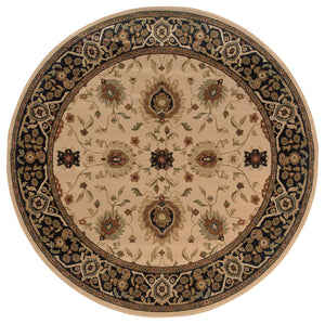 Oriental Weavers Hudson 1338C Beige/Black Oriental Area Rug, 7'8" Round