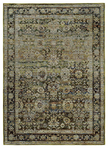 Oriental Weavers Andorra 7125C Oriental Area Rug, Green/Brown, 1'10"x3'2"